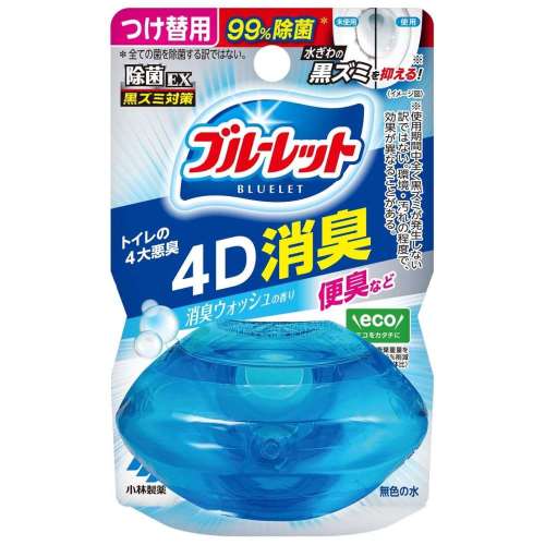 小林製薬　液体ブルーレット除菌　４Ｄ消臭ウォッシュ付替６７ｍｌ