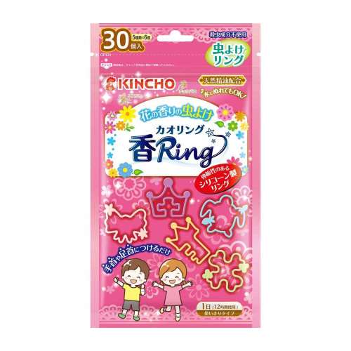 大日本除蟲菊　虫よけカオリングＶ　花の香り　ピンク　３０個