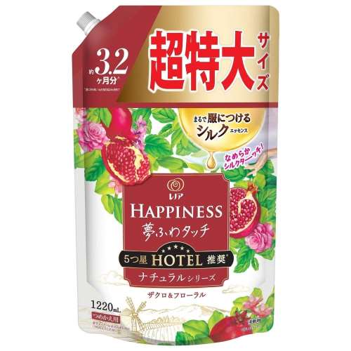 【アウトレット】P&G レノアハピネス夢ふわタッチ ザクロ＆フローラル 詰替用超特大サイズ 1220mL