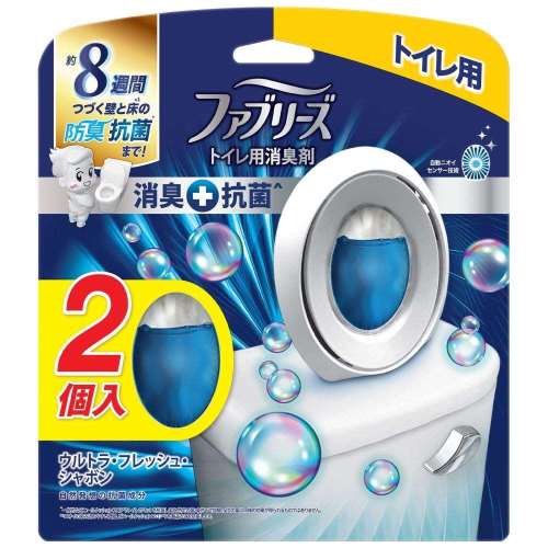 P&G ファブリーズＷ消臭 トイレ用消臭剤＋抗菌 ウルトラ・フレッシュ・シャボン２個パック 6.3mLx2