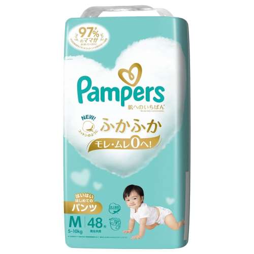 P&G パンパース 肌へのいちばんパンツ スーパージャンボ Ｍ はいはい 48枚
