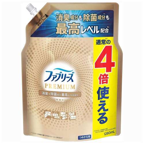 P&G ファブリーズＷ除菌＋消臭 プレミアム 無香料 つめかえ用４回分 1280ml