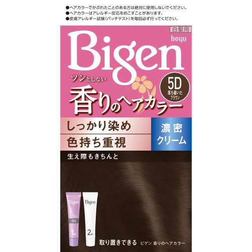 ビゲン　香りのヘアカラー　クリーム　５Ｄ　落ち着いたブラウン