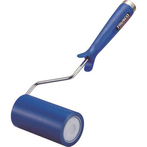 ■ＴＲＵＳＣＯ　クリーンルーム用粘着ローラー４インチ用ハンドル　粘着ローラー青１巻付　２重袋入 CNR4HB