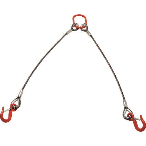 ■ＴＲＵＳＣＯ　２本吊りアルミロックスリング　フック付き　１２ｍｍＸ１．５ｍ TWEL2P12S1.5
