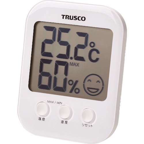■ＴＲＵＳＣＯ　熱中症・インフルエンザ危険度お知らせ付デジタル温湿度計 TDTM001