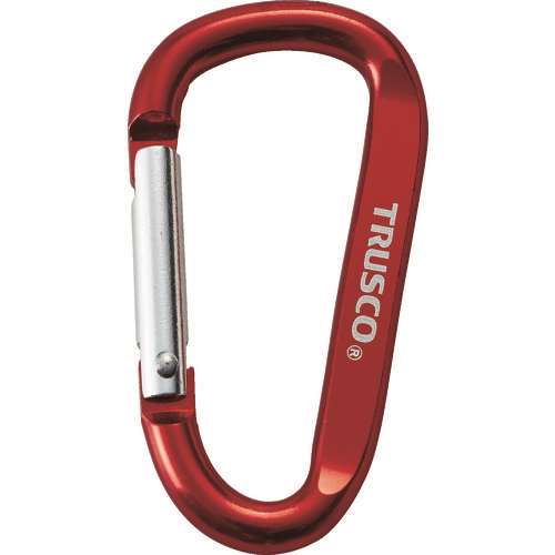 ■トラスコ中山(TRUSCO)　カラビナ　線径６ｍｍＸ６０ｍｍ　Ｄ型　レッド　TKN660R
