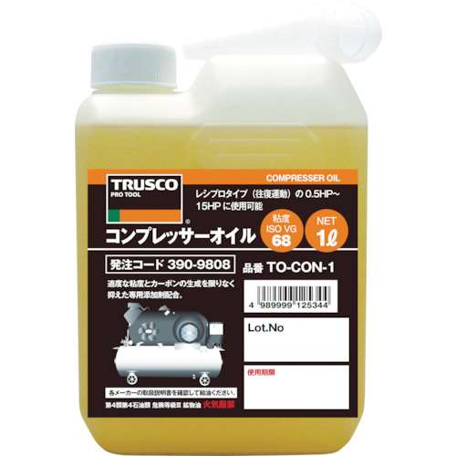 ■トラスコ中山(TRUSCO)　コンプレッサーオイル１Ｌ　TO-CO-N1