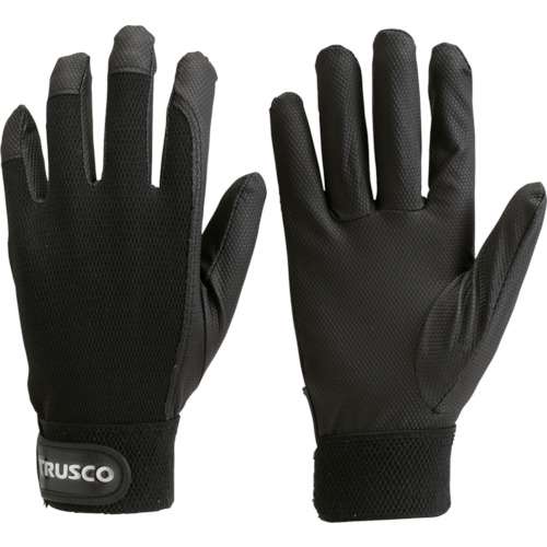 ■トラスコ中山(TRUSCO)　ＰＵ薄手手袋エンボス加工　ブラック　Ｌ　TPUM-B-L