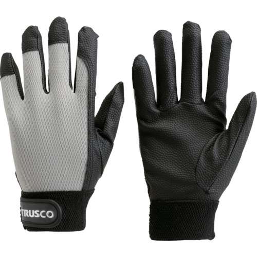 ■トラスコ中山(TRUSCO)　ＰＵ厚手手袋エンボス加工　グレー　Ｓ　TPUG-G-S