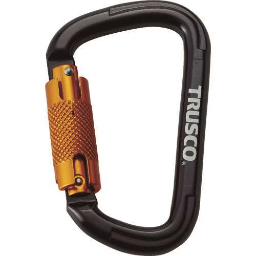 ■トラスコ中山(TRUSCO)　スライドロック付カラビナ　線径１０．５ｍｍｘ１１０ｍｍ　ブラック　TKNSL1111BK
