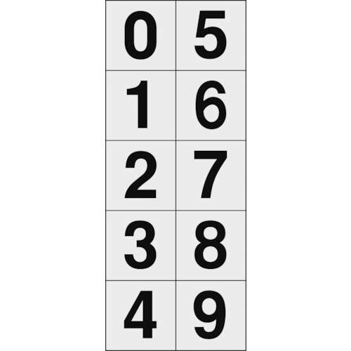 ■トラスコ中山(TRUSCO)　数字ステッカー　５０×５０　「０～９」連番　透明　１枚入　TSN-50-10-TM