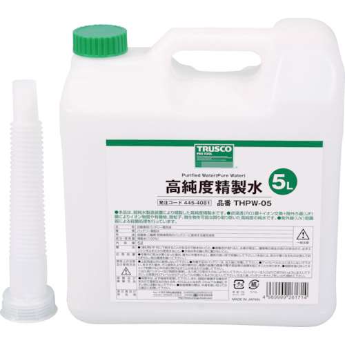 ■トラスコ中山(TRUSCO)　高純度精製水　５Ｌ　THPW-05