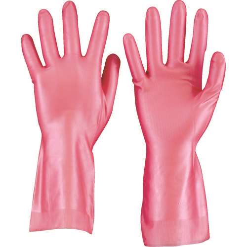■トラスコ中山(TRUSCO)　天然ゴム手袋　薄手タイプ　ピンク　Ｍサイズ　DPM-5496-P-M