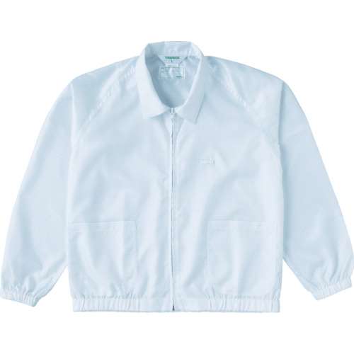 ■トラスコ中山(TRUSCO)　制電糸グリッド仕様ジャケット（衿付）　ホワイト　ＬＬ　TCLGJ-W-LL