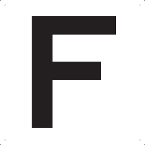 ■トラスコ中山(TRUSCO)　表示板　アルファベット「Ｆ」　４２０Ｘ４２０　TAEH-F