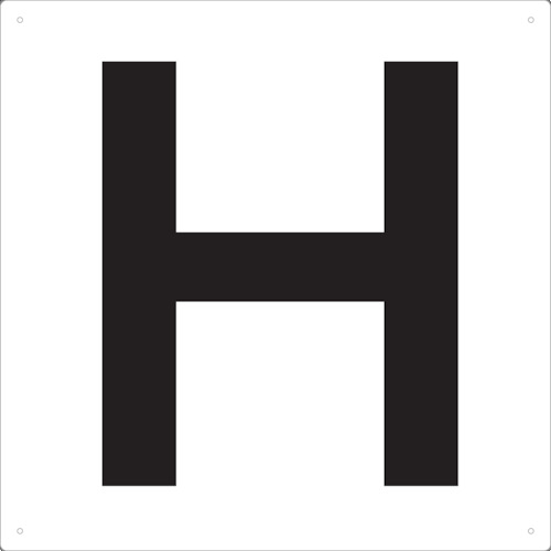 ■トラスコ中山(TRUSCO)　表示板　アルファベット「Ｈ」　４２０Ｘ４２０　TAEH-H