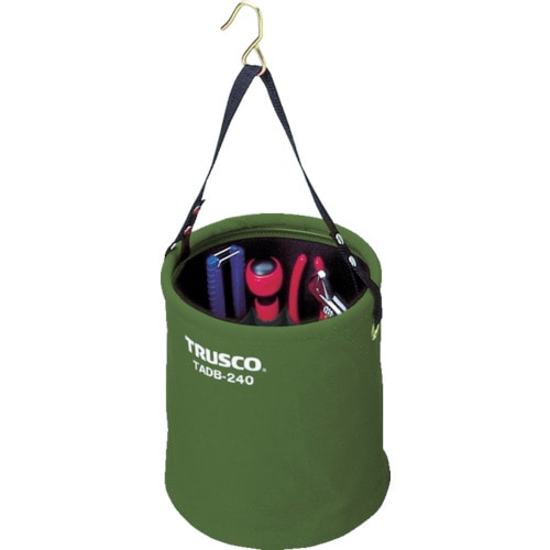 ■トラスコ中山(TRUSCO)　アタッチメント付電工バケツΦ２４０Ｘ２４０　ＯＤ色　TADB-240-OD