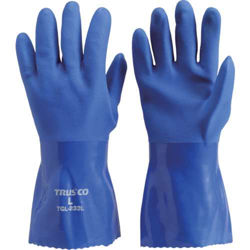 ■トラスコ中山(TRUSCO)　耐油ビニール手袋　ロングタイプ　Ｌサイズ　TGL-233L