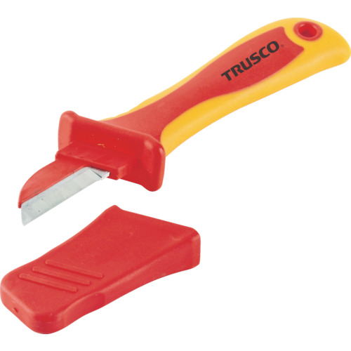 ■トラスコ中山(TRUSCO)　絶縁電工ナイフ（プラスチックコーティングタイプ）　２００ｍｍ　TZEN200C