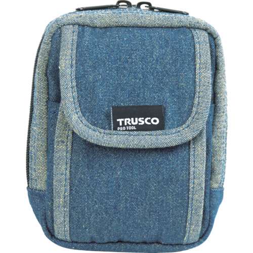 ■トラスコ中山(TRUSCO)　デニム携帯電話用ケース　２ポケット　ブルー　TDCH101
