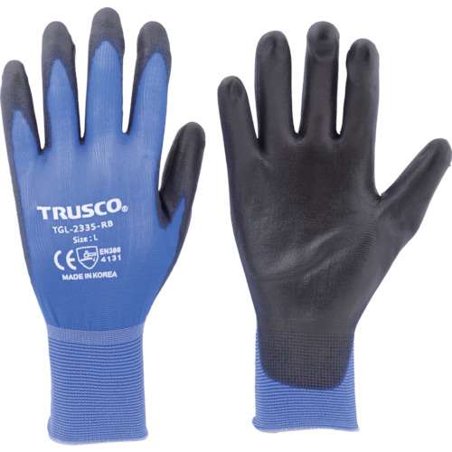 ■トラスコ中山(TRUSCO)　極薄ナイロン手袋ＰＵ手のひらコート　ロイヤルブルー　Ｓ　TGL2335RBS