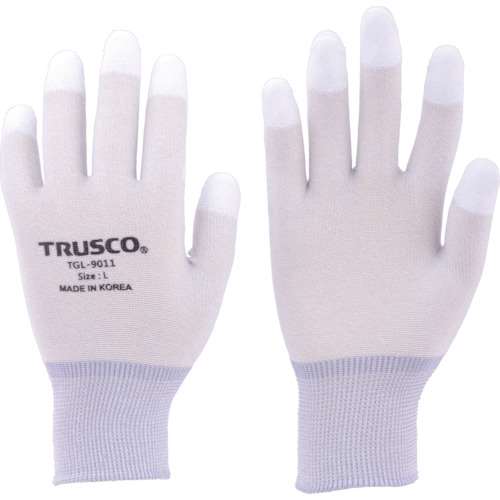 ■トラスコ中山(TRUSCO)　カーボン・ナイロンインナー手袋ＰＵ指先コート　Ｍ　TGL9011M