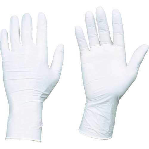 ■ＴＲＵＳＣＯ　使い捨てニトリル手袋ＴＧエアー　０．０６　粉無白Ｌ　１００枚 TGNN06WL
