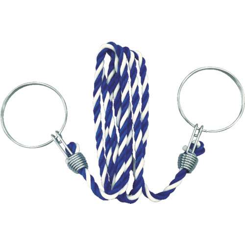 ■ＴＲＵＳＣＯ　コーン用ロープ　標識　青×白　１２ｍｍＸ２ｍ TCC32