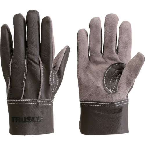 ■トラスコ中山(TRUSCO)　牛本革製手袋　ブラウン　Ｌ　ＴＫＢＲＬ