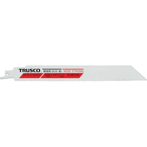 ■トラスコ中山(TRUSCO)　幅広バイメタルセーバーソーブレード　解体用　２２８幅Ｘ１．１ｍｍ厚　ＴＢＳ２２８１４ＨＳＴ５Ｐ