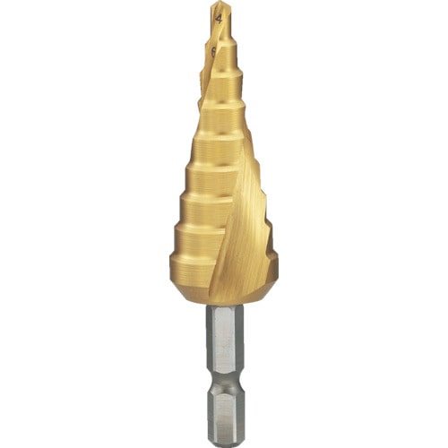 ■トラスコ中山(TRUSCO)　六角軸ステップドリル　２枚刃チタンコーティング　５～１９ｍｍ  TSDSC19