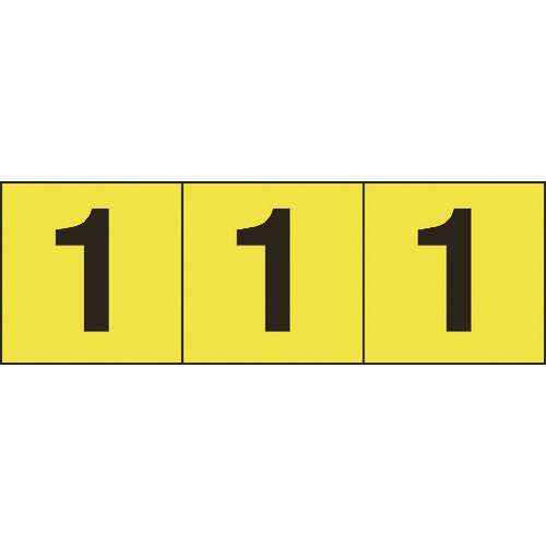 ■ＴＲＵＳＣＯ　数字ステッカ―　３０×３０　「１」　黄色地／黒文字　３枚入 TSN301Y