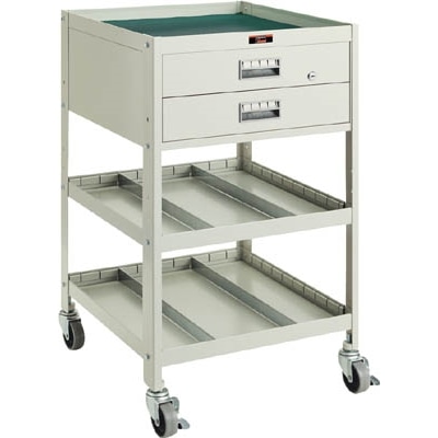 ■トラスコ中山(TRUSCO)　ＢＵＷＦ型ワゴン　５００Ｘ５３０ＸＨ９００　３段　２段引出付  BUWF-2