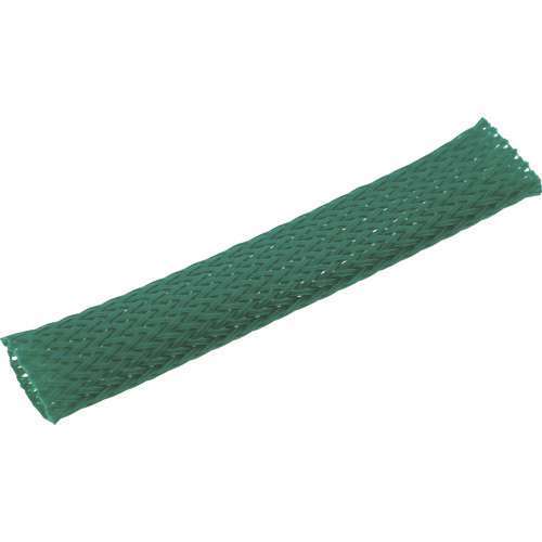 ■ＴＲＵＳＣＯ　カラー編組チューブ　自然折径２２ｍｍ　長さ１０ｍ　１巻　緑 BTC19GN