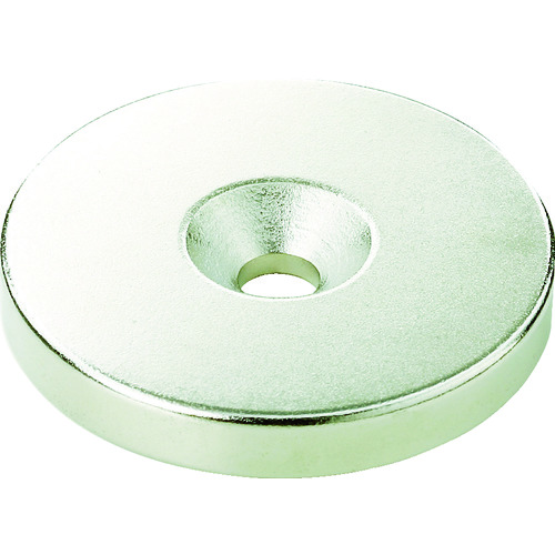 ■ＴＲＵＳＣＯ　ネオジム丸径磁石　皿ネジ穴付　外径１２ｍｍ×３ｍｍ　Ｍ３　１個入り T12R03M3
