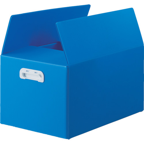 ■ＴＲＵＳＣＯ　ダンボールプラスチックケース　５枚セット　果物箱サイズ　取っ手穴なし　ブルー TDPKMD5B