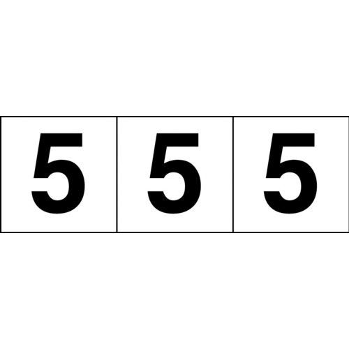 ■ＴＲＵＳＣＯ　数字ステッカー　１００×１００　「５」　透明地／黒文字　３枚入 TSN1005TM