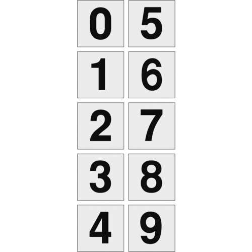 ■ＴＲＵＳＣＯ　数字ステッカー　１００×１００　「０～９」連番　透明地／黒文字　１枚入 TSN10010TM