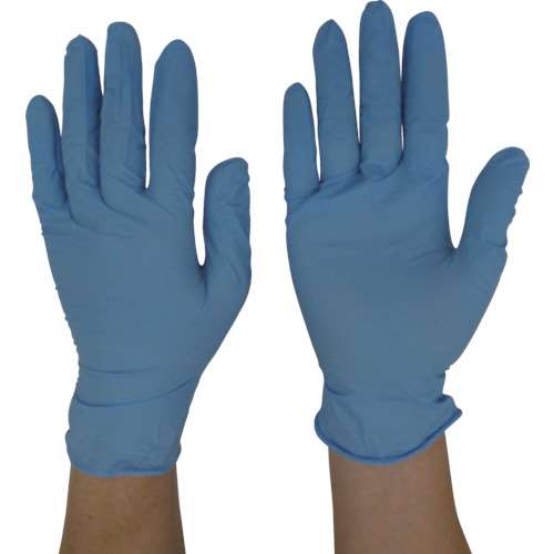 ■テイジン　ニトリル手袋　粉なし　青　Ｌ　NBR-PF10BL