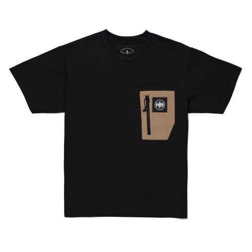 HIGH FIVE FACTORY Logo Dry Pocket T Shirts BLACK S (ロゴドライポケットTシャツ)