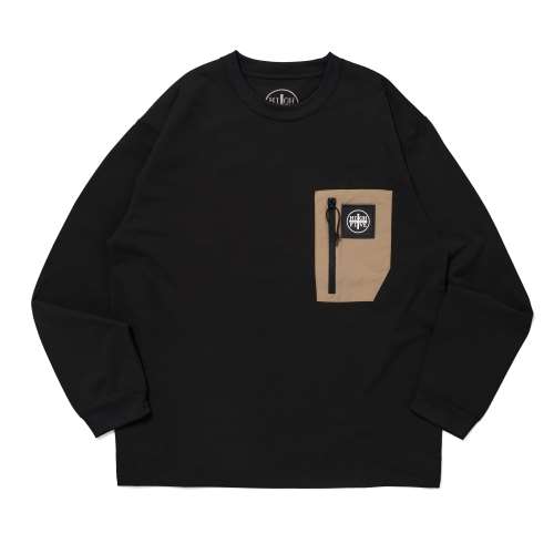 HIGH FIVE FACTORY Logo Dry Pocket L/S T Shirts BLACK L (ロゴドライポケット長袖Tシャツ)