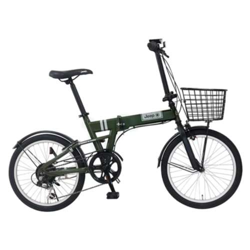 ２０インチ　JE-206GB　折りたたみ車　外装6段　バッテリーライト付　オリーブ