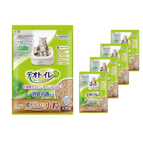 ユニチャーム・ペットケア　デオトイレサンド　天然木　小粒チップ３．８Ｌ　×4個セット