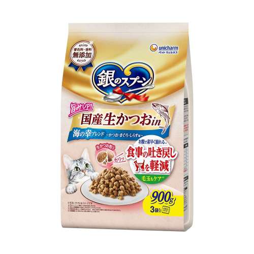 銀のスプーン　国産生かつおin海の幸ブレンド　吐き戻しを軽減　かつお・まぐろ・しらす900ｇ