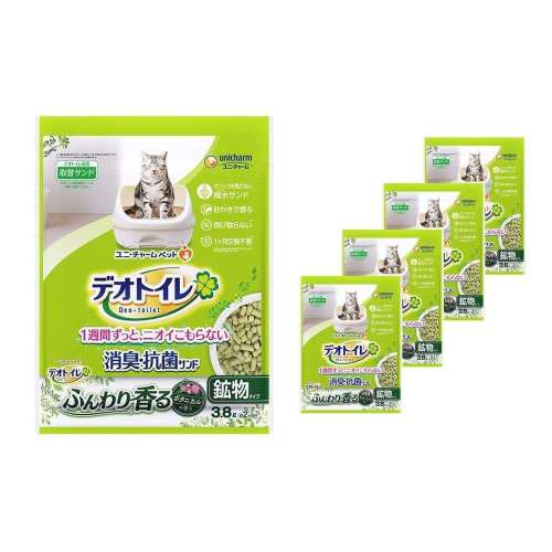 ユニチャーム・ペットケア　デオトイレ　消臭・抗菌サンド　ボタニカルの香り3.8L　×4個セット