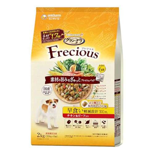 ユニチャーム・ペットケア　グラン・デリフレシャス　早食い軽減設計 チキン＆ビーフ入り　２ｋｇ