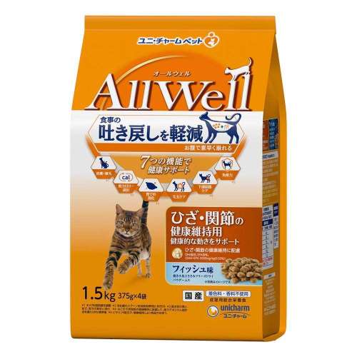 ユニチャーム・ペットケア　ＡｌｌＷｅｌｌ　ひざ関節小魚とささみ　フリーズドライパウダー入り１．５ｋｇ