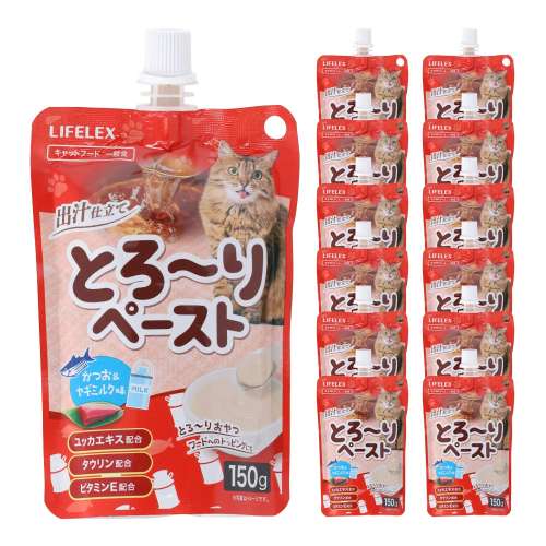 LIFELEX とろ～りペースト猫用 かつお味＆ヤギミルク 150g KNW12-0477　×１２個セット