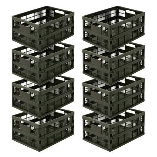 LIFELEX 折りたたみコンテナL オリーブドラブ ×8個セット